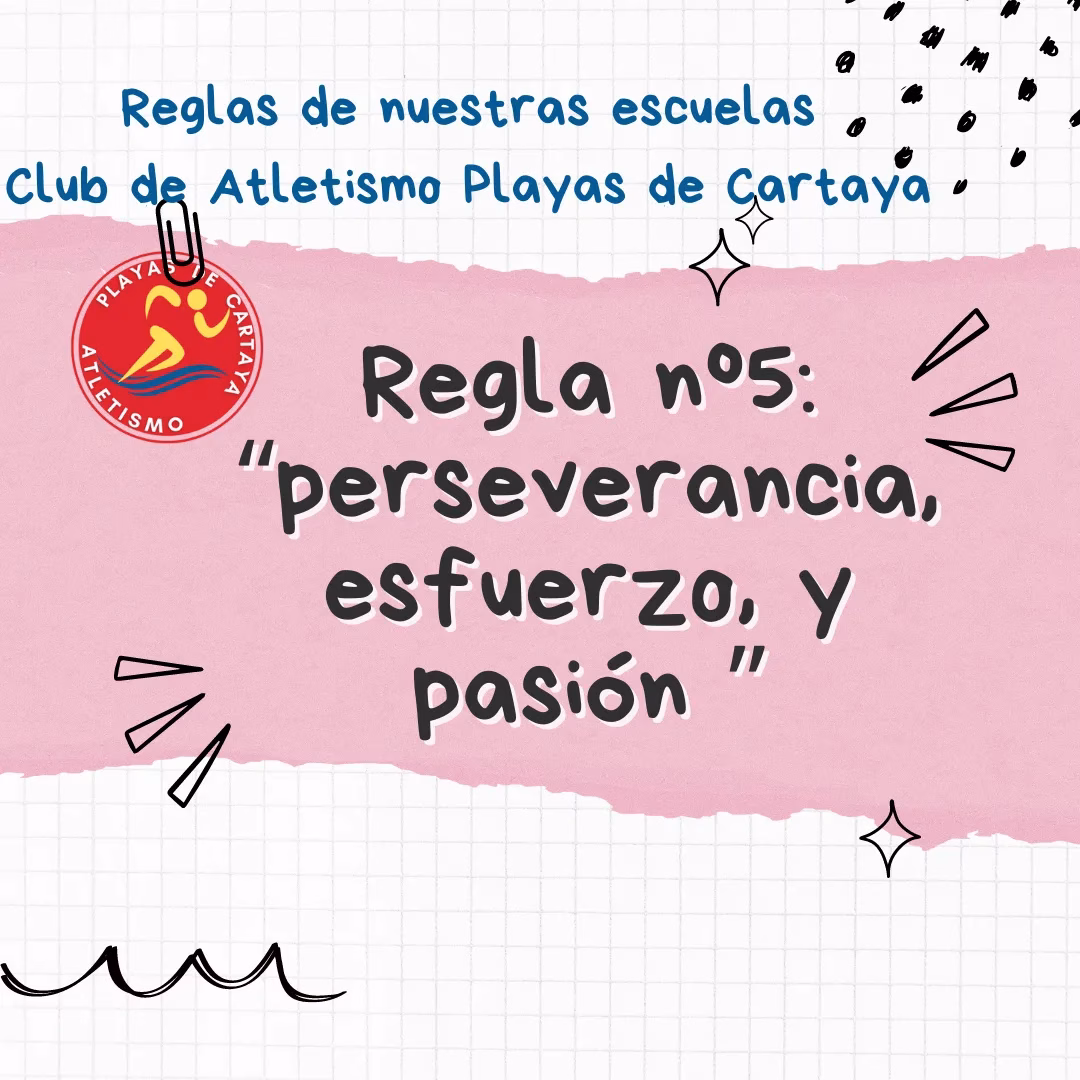 Regla nº 5 de nuestras escuelas de atletismo