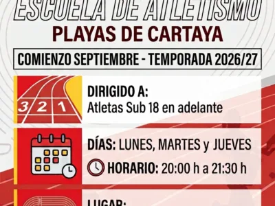 La Escuela de Atletismo de Cartaya arranca en septiembre su nueva temporada para atletas Sub-18 en adelante